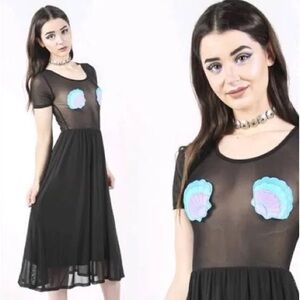 Iron Fist Mermaid For Life Black Mesh Shell Dress 🧜🏼‍♀️